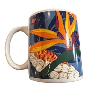 Vintage 1999 Hilo Hattie Store Hawaii Blue Bird of Paradise Coffee Mug